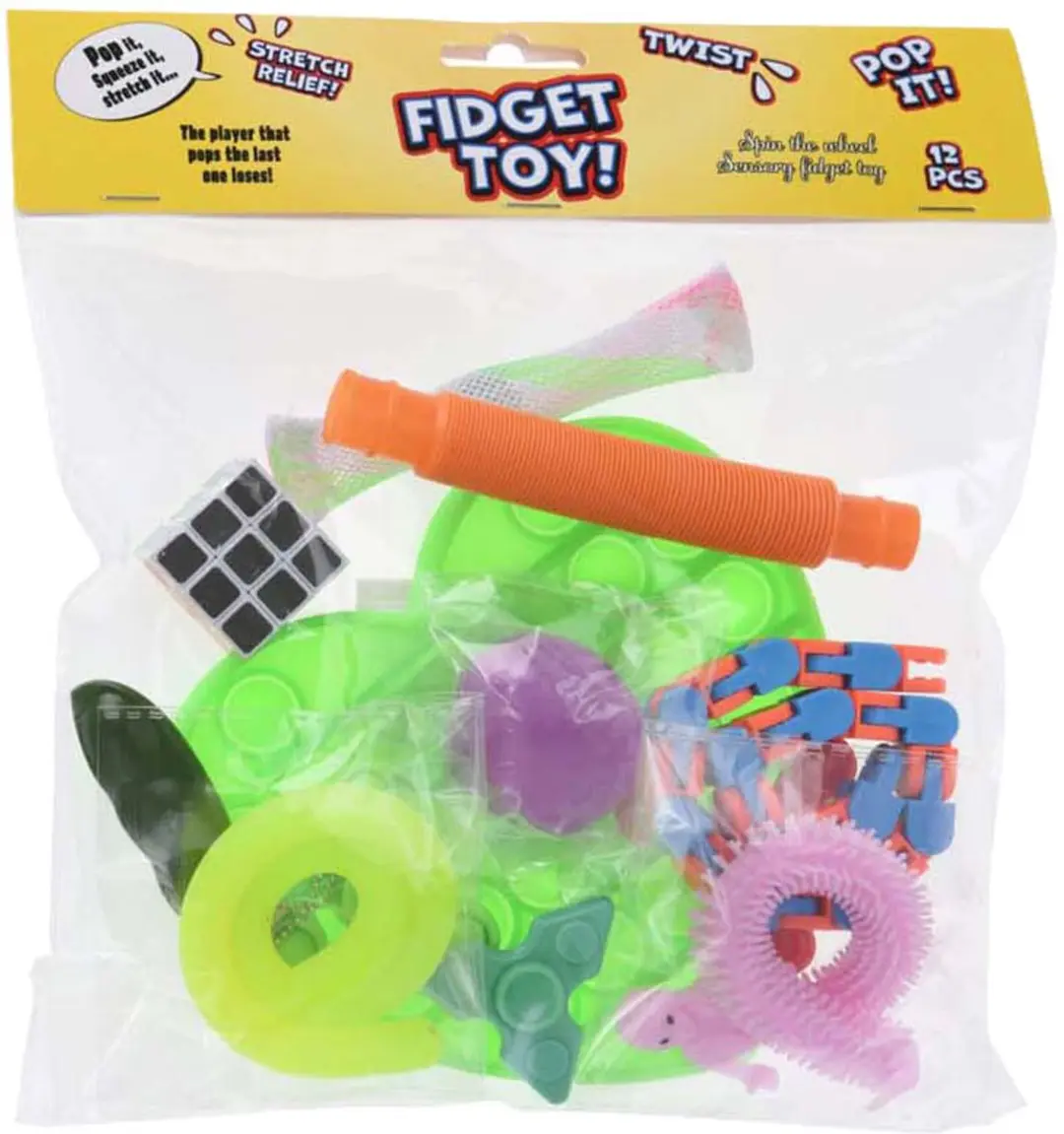 Fidget speelgoed set kleurrijk sensorisch speelgoed 12 stuks.