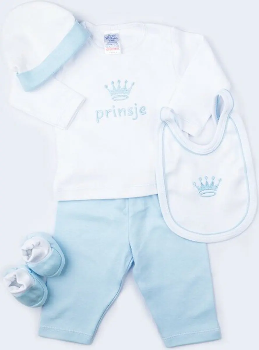 5-dlg. giftset prinsje, blauw/wit