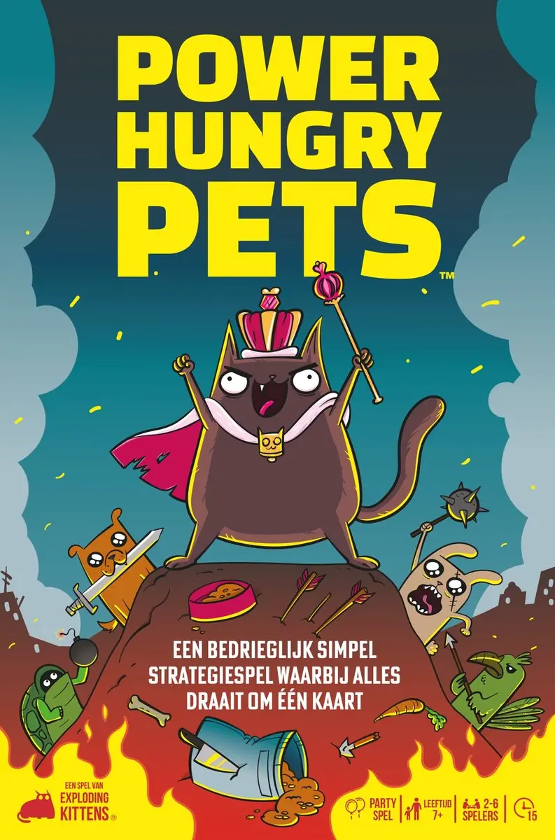 Exploding Kittens Power Hungry Pets Kaartspel - Nederlandstalig - 2-6 Spelers