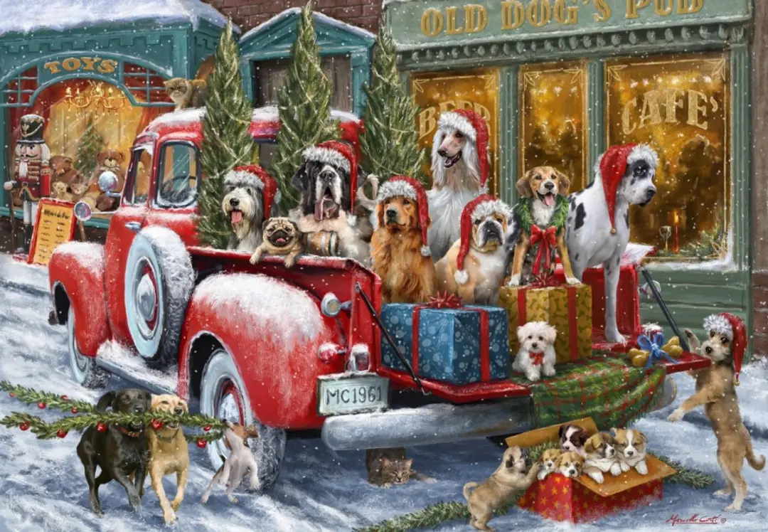 Bluebird Puzzle legpuzzel Dogs on Truck