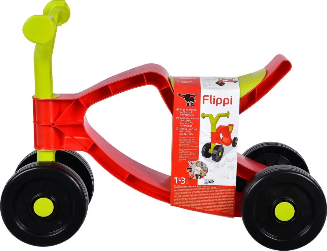 BIG Flippi Loopfiets Rood - 4 Wielen 10cm - 25kg