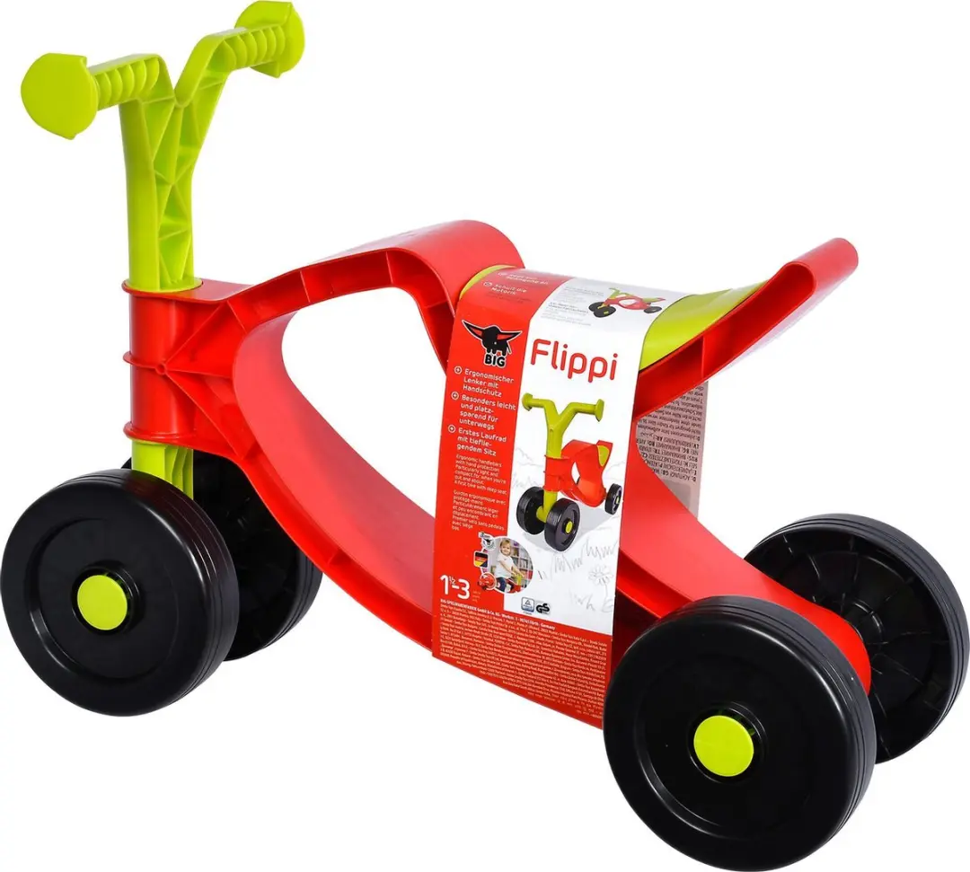 BIG Flippi Loopfiets Rood - 4 Wielen 10cm - 25kg