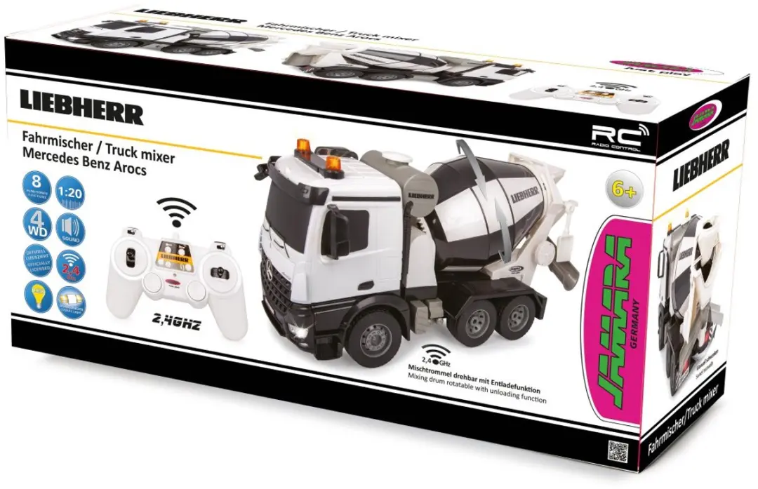 Jamara 406313 RC Vrachtwagen Mercedes-Benz Arocs - Wit - afbeelding 5 van 6