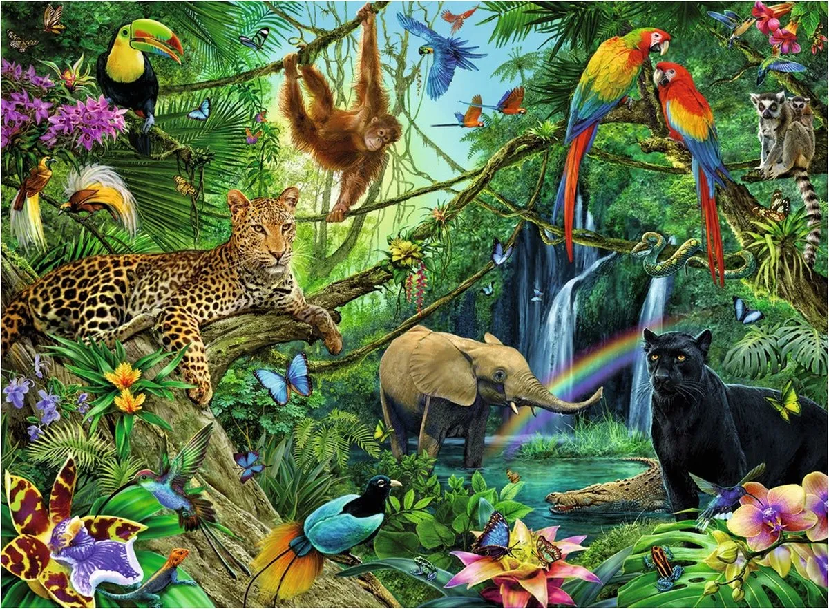 Ravensburger Dieren in de Jungle Legpuzzel 200 Stuks - Multicolor