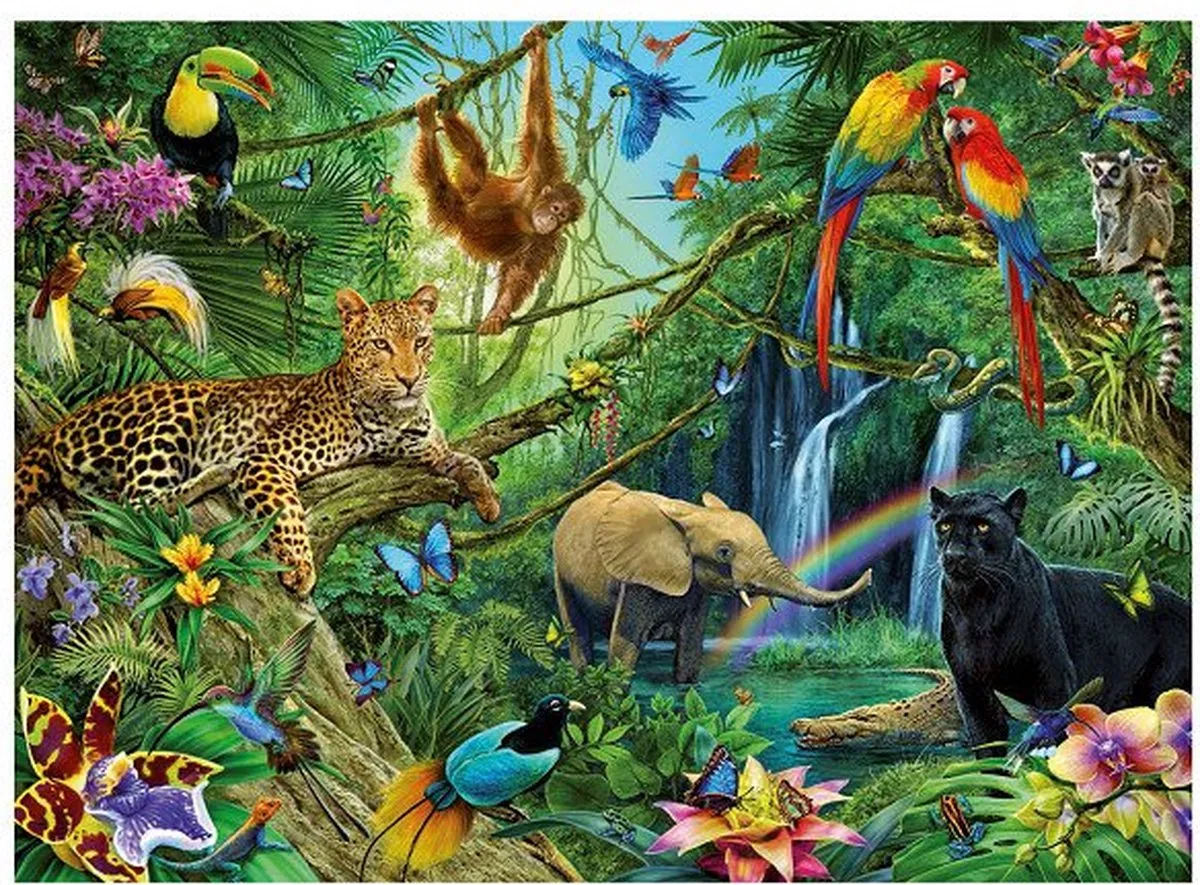 Ravensburger Dieren in de Jungle Legpuzzel 200 Stuks - Multicolor