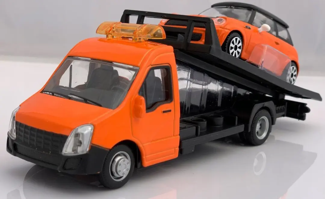 Bburago Autotransporter MINI Cooper 1:43 - Oranje - afbeelding 5 van 6