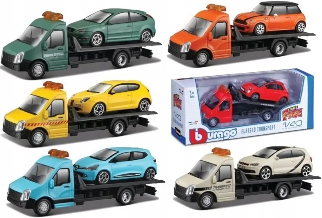 Bburago Autotransporter MINI Cooper 1:43 - Oranje - afbeelding 2 van 6