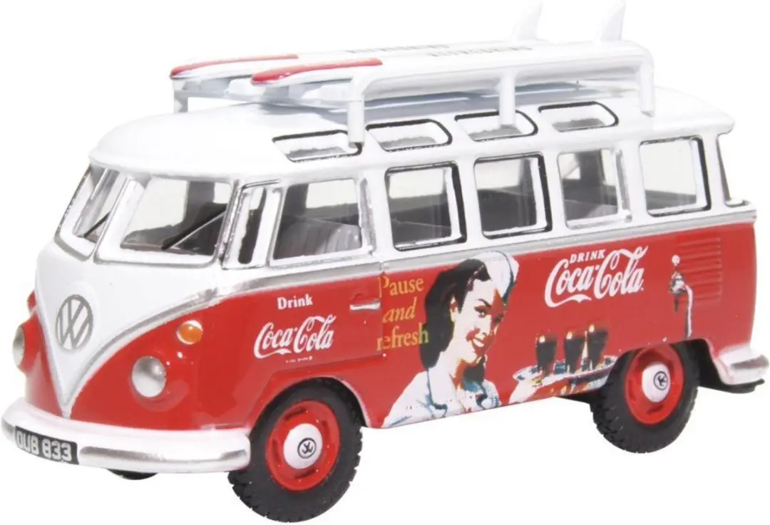 Oxford Volkswagen T1 Bus Coca Cola Modelauto - Rood/Wit