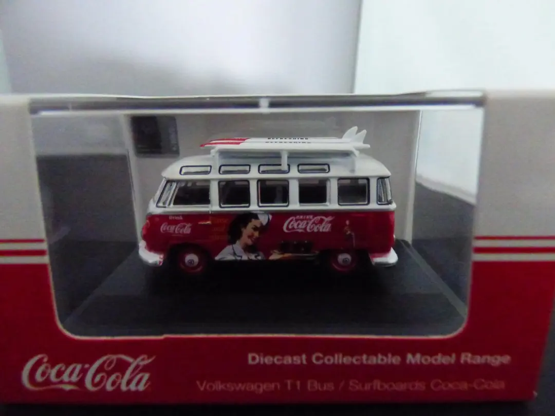 Oxford Volkswagen T1 Bus Coca Cola Modelauto - Rood/Wit