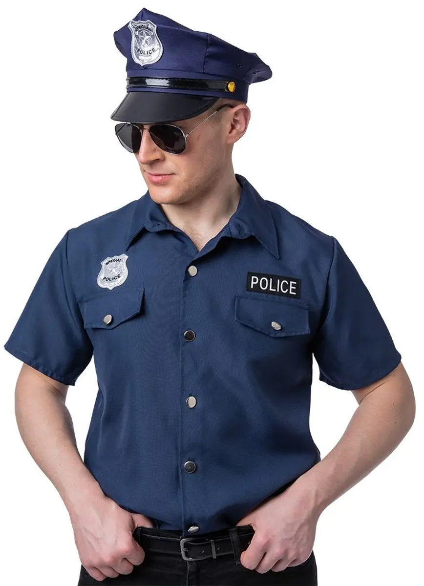 Politie shirt George donkerblauw - afbeelding 2 van 2