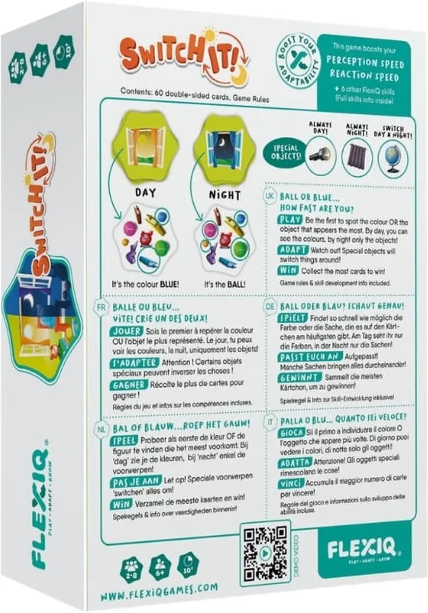 FlexIQ Switch It! FXG001-M1 Kaartspel - 2-8 Spelers