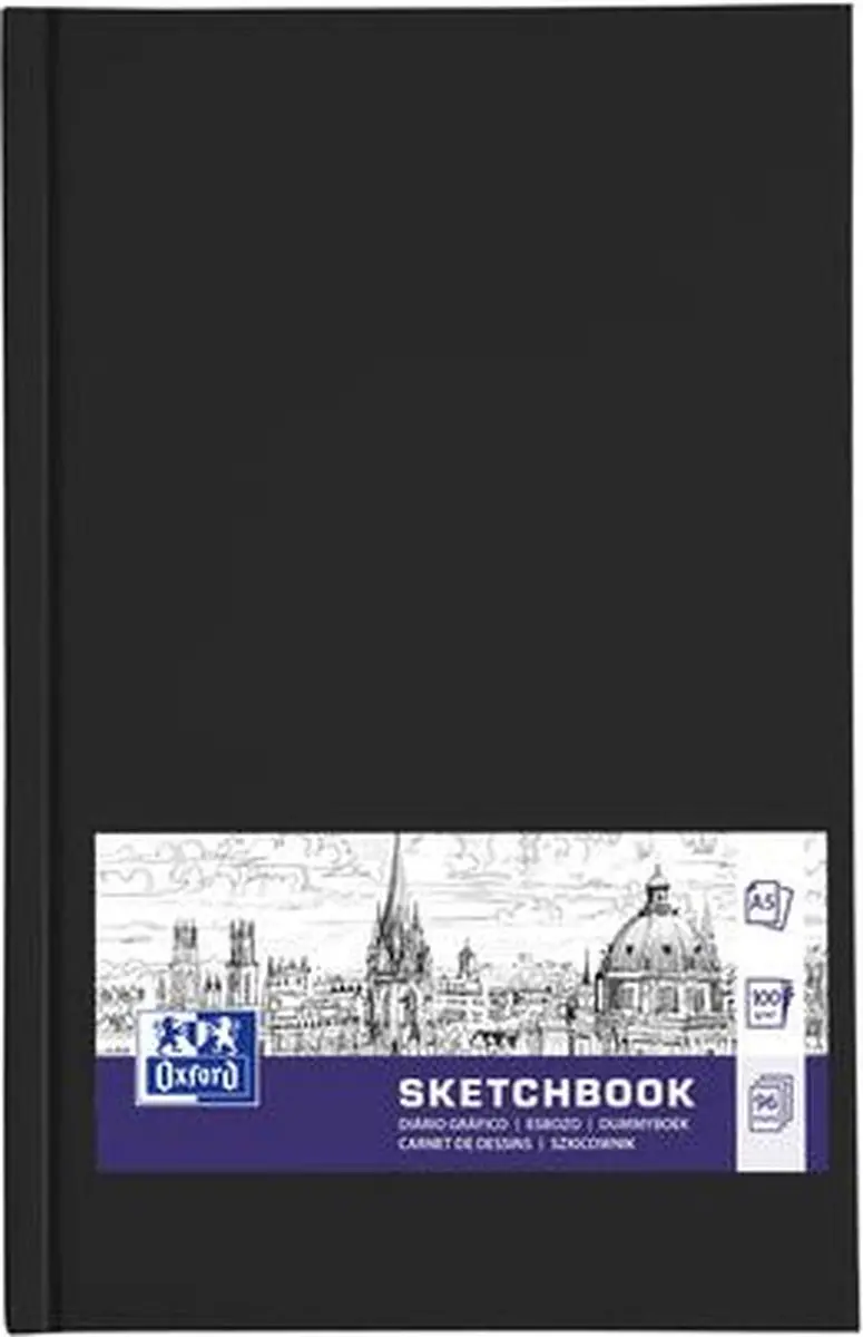 Oxford Schetsboek A5 - 96 vel - 100g - Zwart - afbeelding 5 van 6