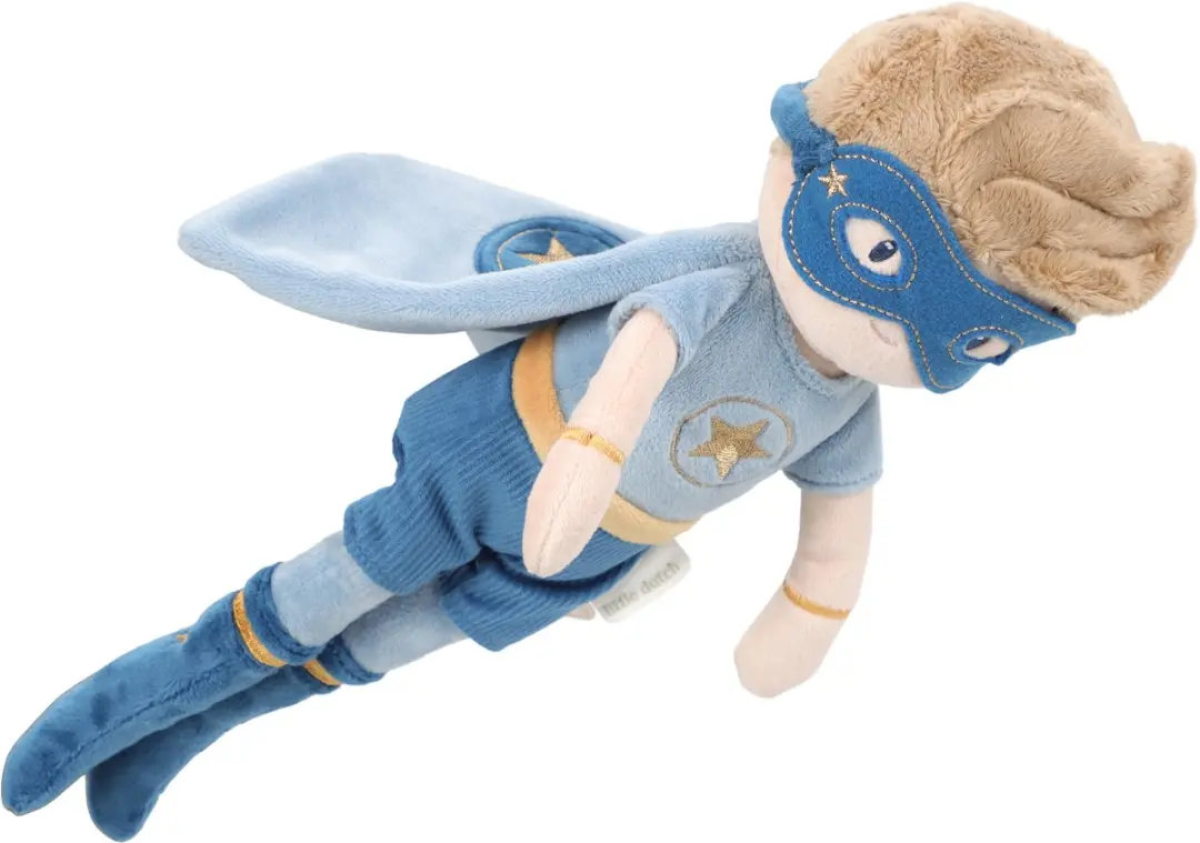 Little Dutch Superhero Knuffelpop Jim 35cm - Blauw