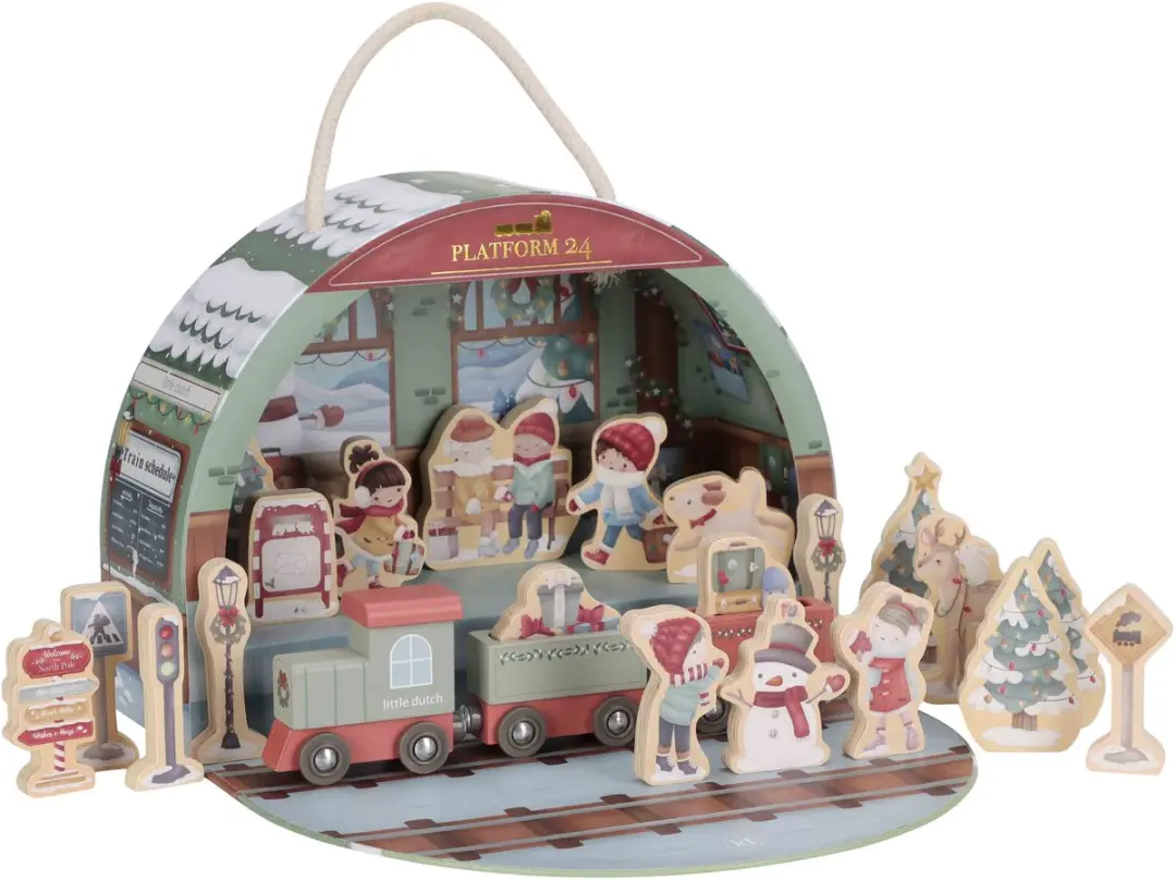 Little Dutch Adventskalender Treinbaan - 24 Doosjes - afbeelding 2 van 6