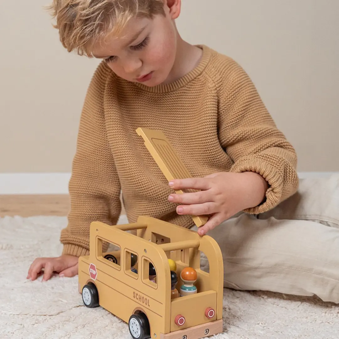 Little Dutch Schoolbus met Poppetjes LD8023 - Geel
