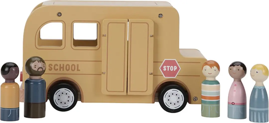 Little Dutch Schoolbus met Poppetjes LD8023 - Geel