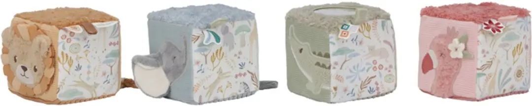 Little Dutch Safari Friends Blokkenset - 4 Stuks - Multicolor