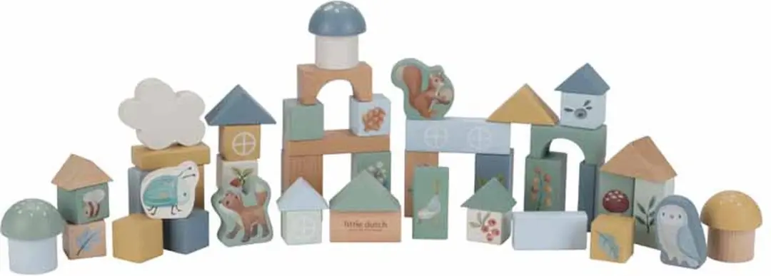Little Dutch Forest Friends Bouwblokken 50 Stuks - Blauw - afbeelding 6 van 6