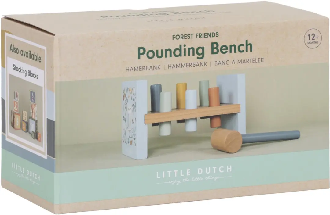 Little Dutch Hamerbank Forest Friends - 7 Onderdelen - Blauw