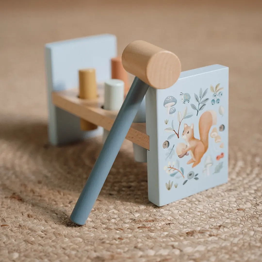 Little Dutch Hamerbank Forest Friends - 7 Onderdelen - Blauw - afbeelding 6 van 6