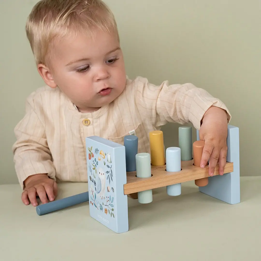 Little Dutch Hamerbank Forest Friends - 7 Onderdelen - Blauw