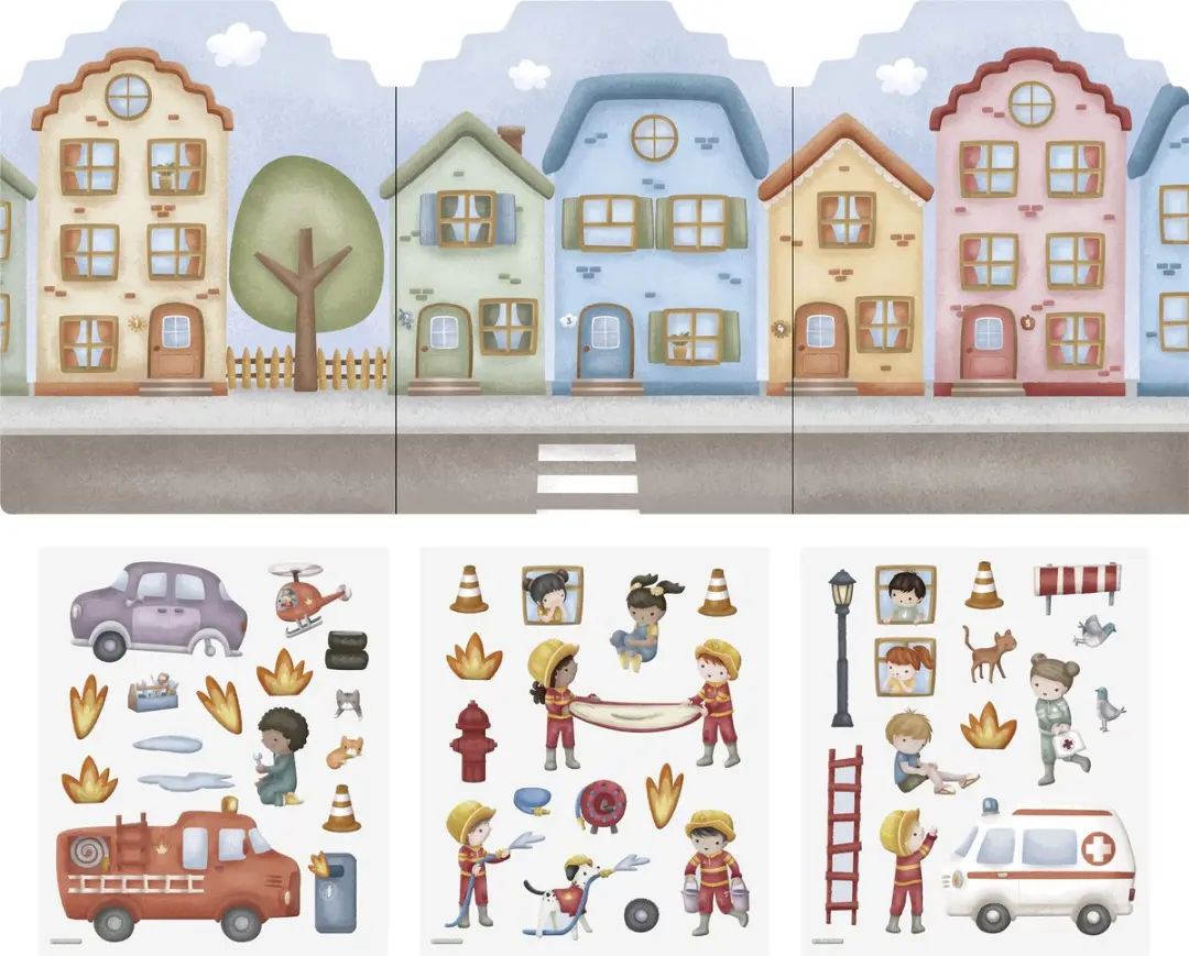 Little Dutch Jim & Friends Herbruikbare Stickerspeelset - 40 Stuks