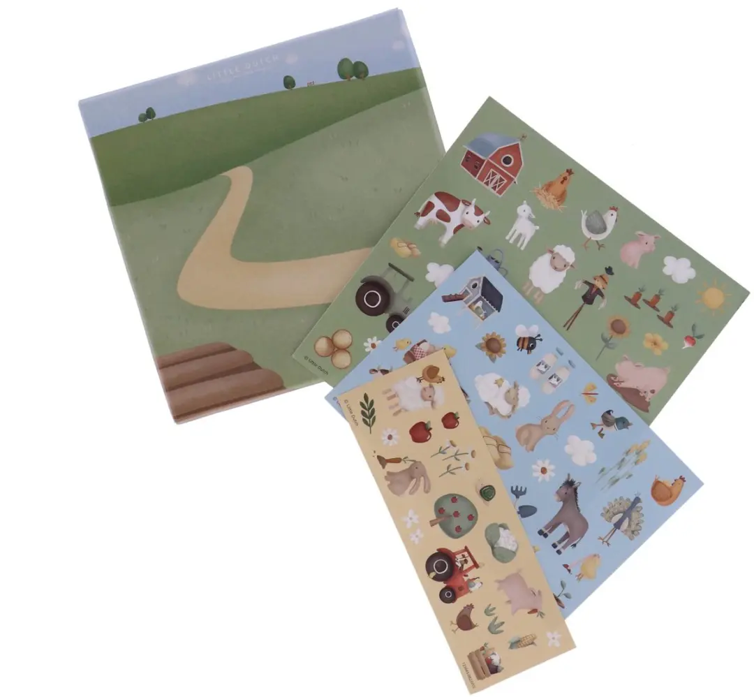 Little Dutch Little Farm Stickervellen Groen - 4 Stuks