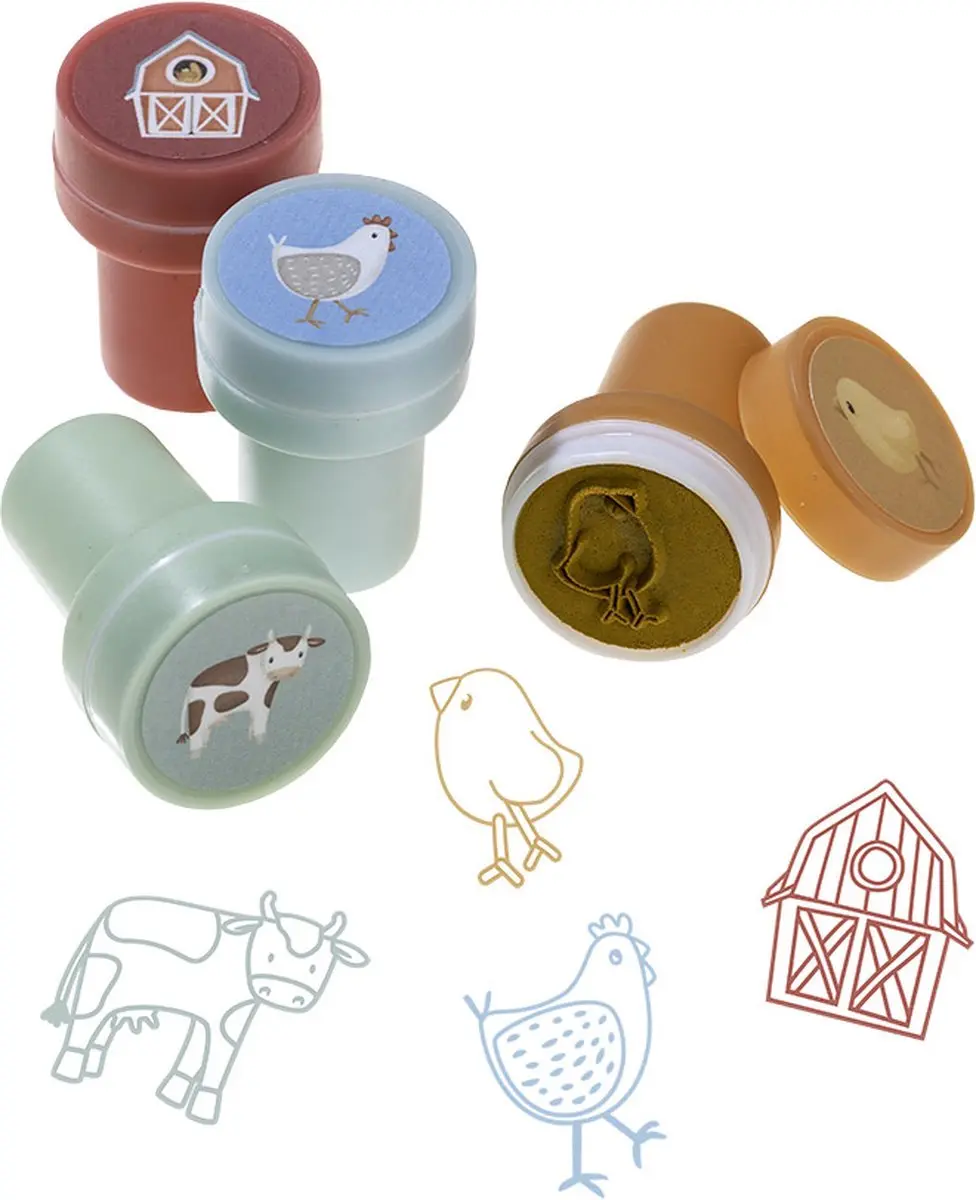 Little Dutch Little Farm Stempelset - 12 Stuks Meerkleurig