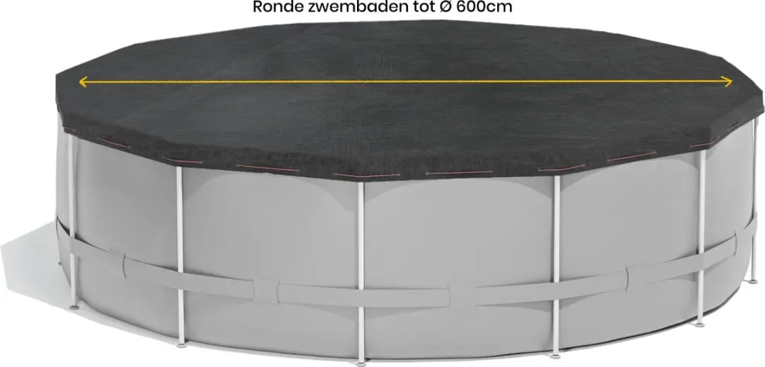 W'eau Afdekzeil rond zwembad 600cm - Grijs - afbeelding 3 van 6