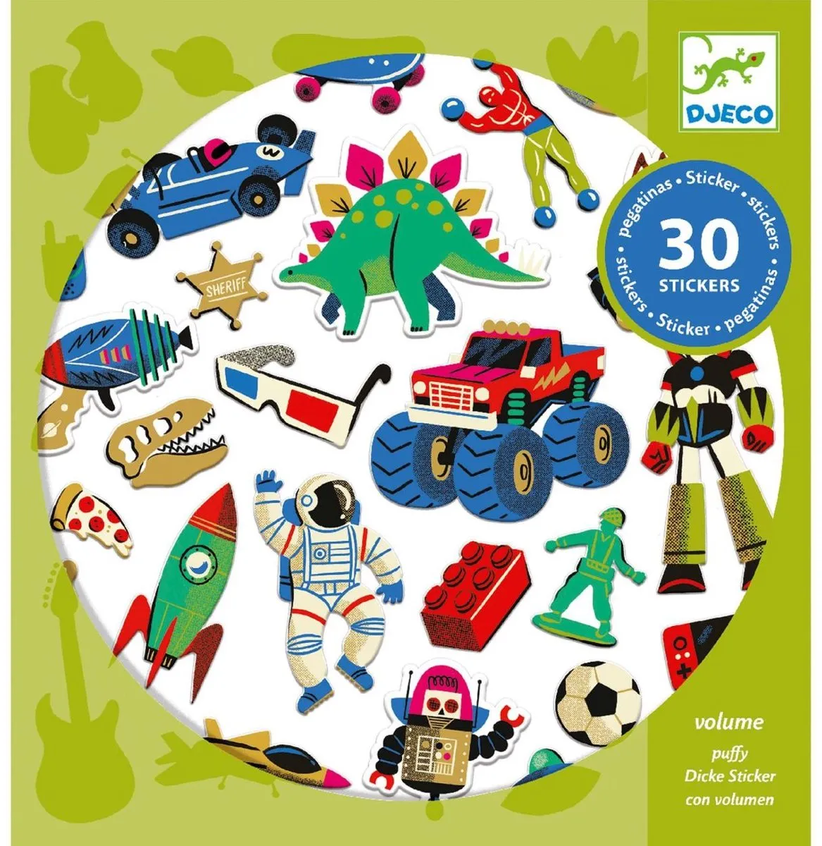 Djeco Retro Toys Volumestickers - 30 Stuks
