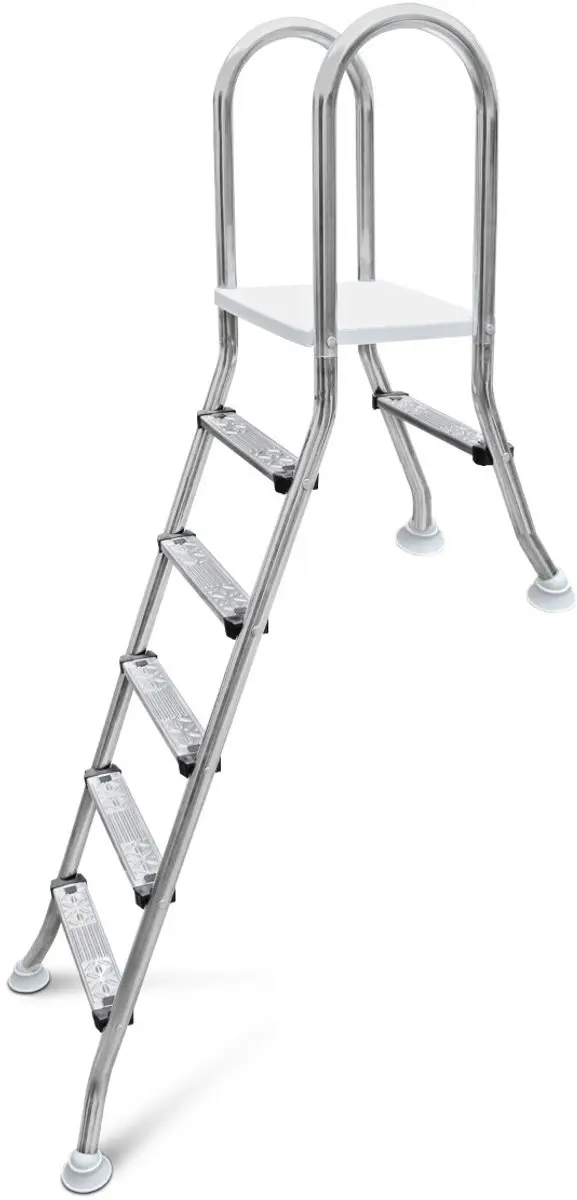 W'eau A-frame RVS zwembadtrap 1 + 5 treden