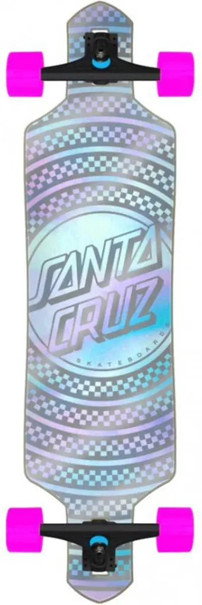 Prismatic dot drop-through longboard 36 inch grijs met rose