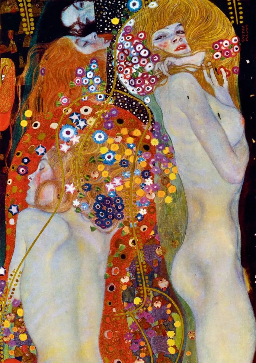 Bluebird Puzzle kunst puzzel Gustave Klimt Water Serpents II 1000 stukjes.