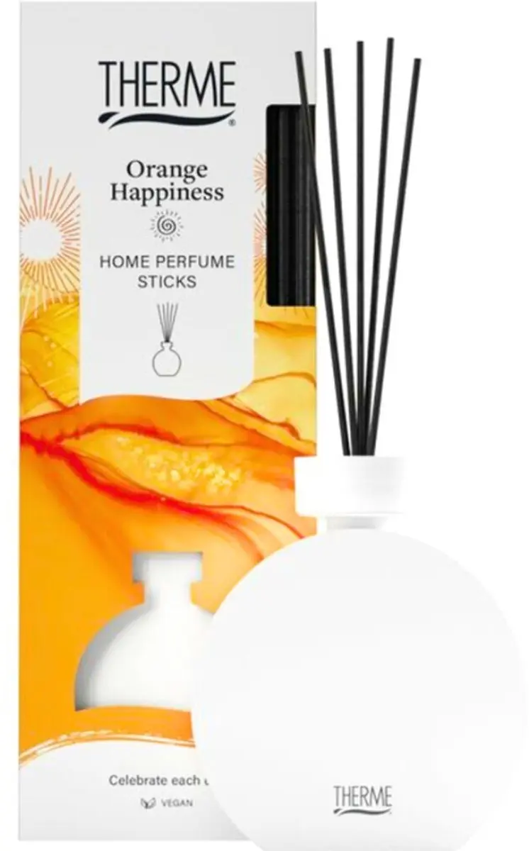 Therme Orange Happiness Home Parfumstokjes 150ml - Wit/Zwart