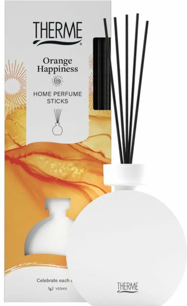 Therme Orange Happiness Home Parfumstokjes 150ml - Wit/Zwart