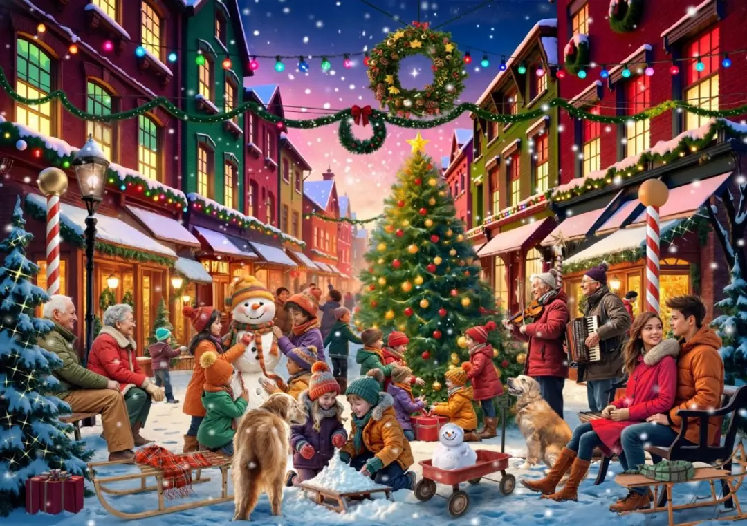 Bluebird Puzzle kerstpuzzel Christmas Street