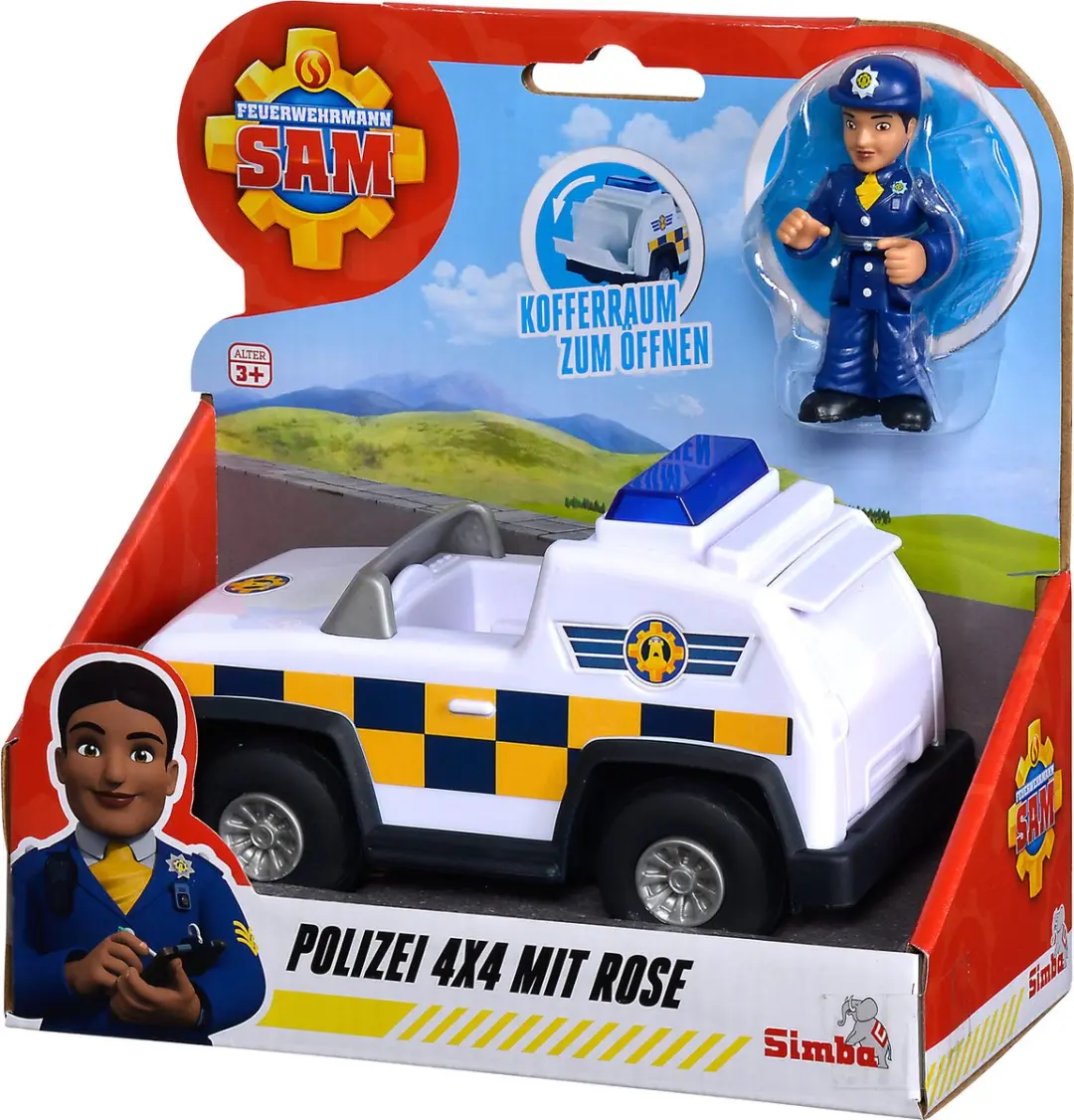 Simba Brandweerman Sam Politie 4x4x - Rose Figuur - MPN 109252508038 - afbeelding 3 van 6