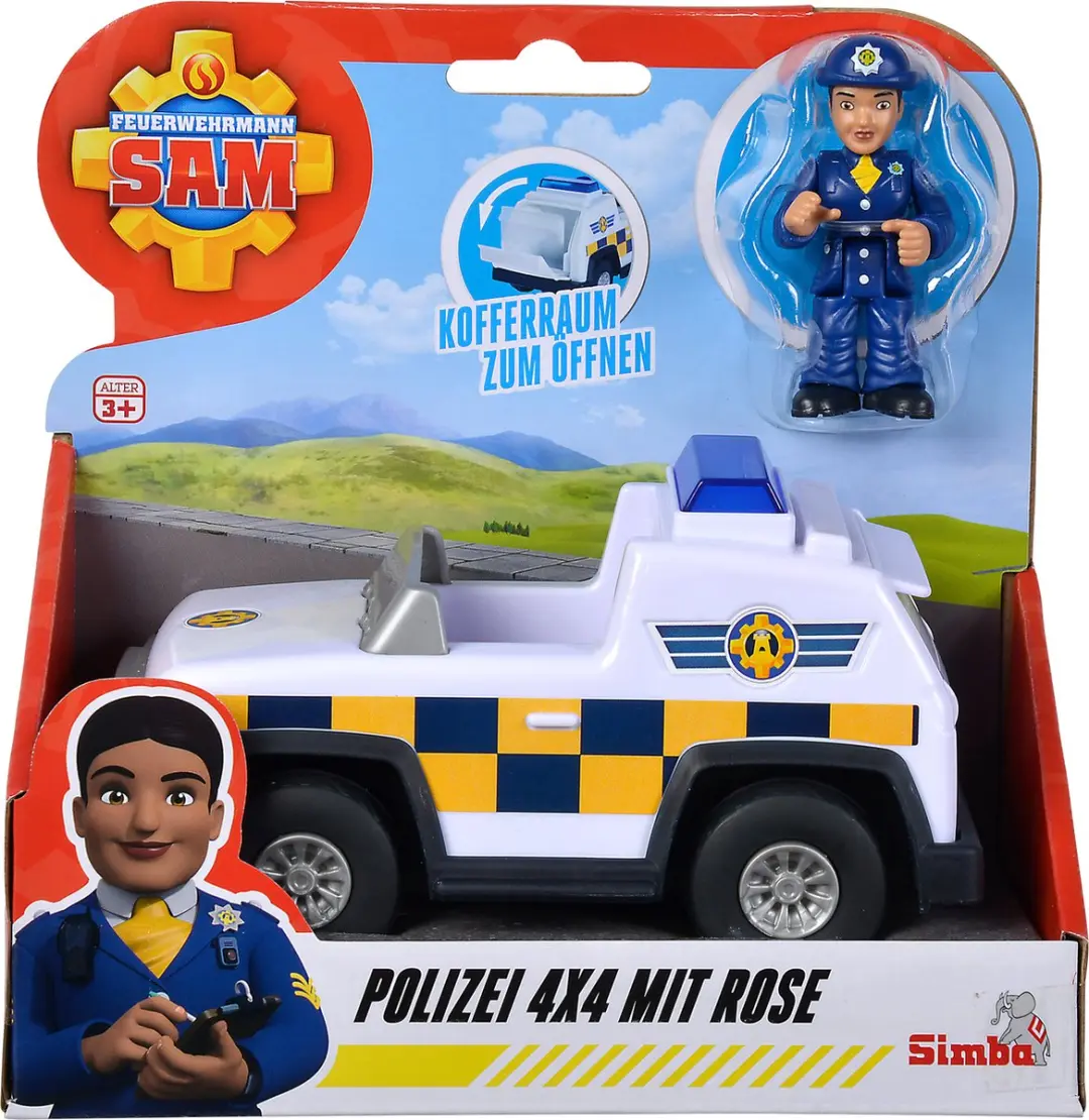 Simba Brandweerman Sam Politie 4x4x - Rose Figuur - MPN 109252508038 - afbeelding 4 van 6