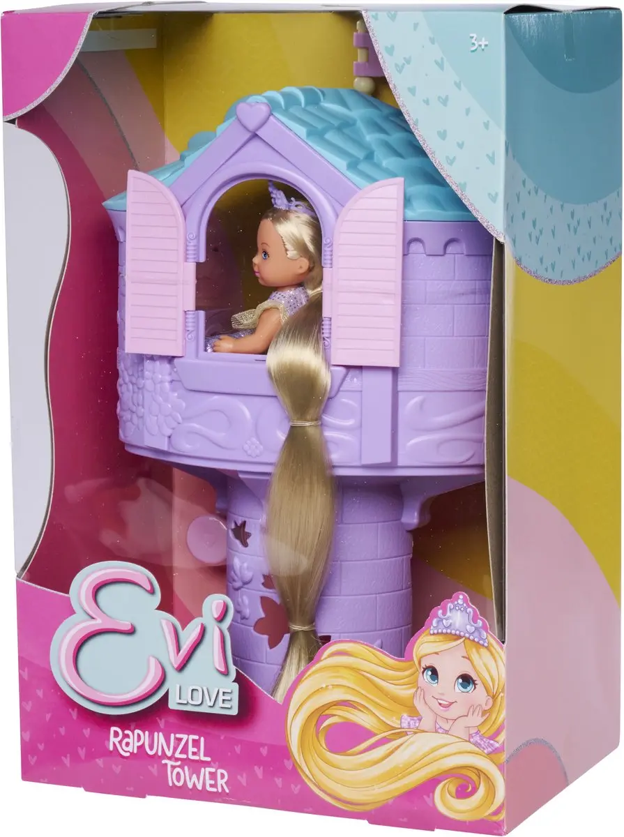 Simba Pop Evi Love Rapunzel Toren 12cm - Roze/Paars - afbeelding 4 van 4