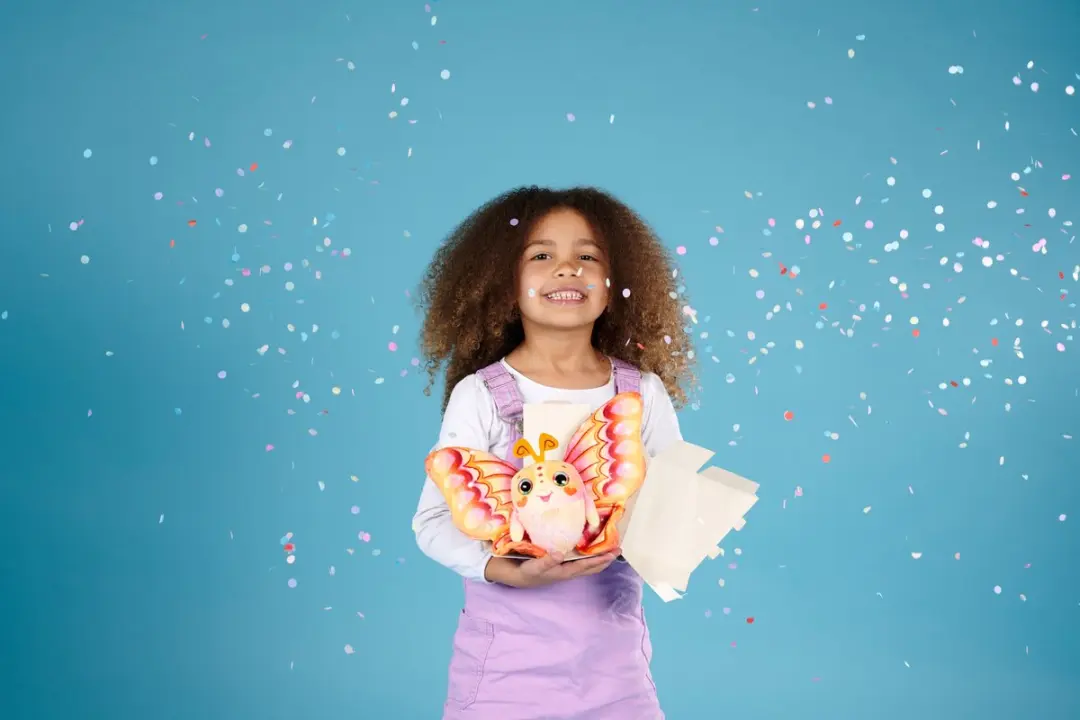 Simba Fluffyfly Knuffel - Magische Opblaasvlinder 30cm - Multicolor