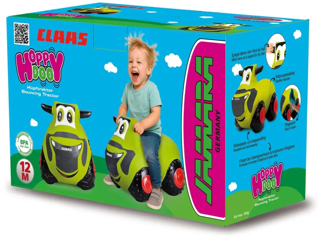 Jamara Skippy Tractor Claas Groen Junior met Pomp