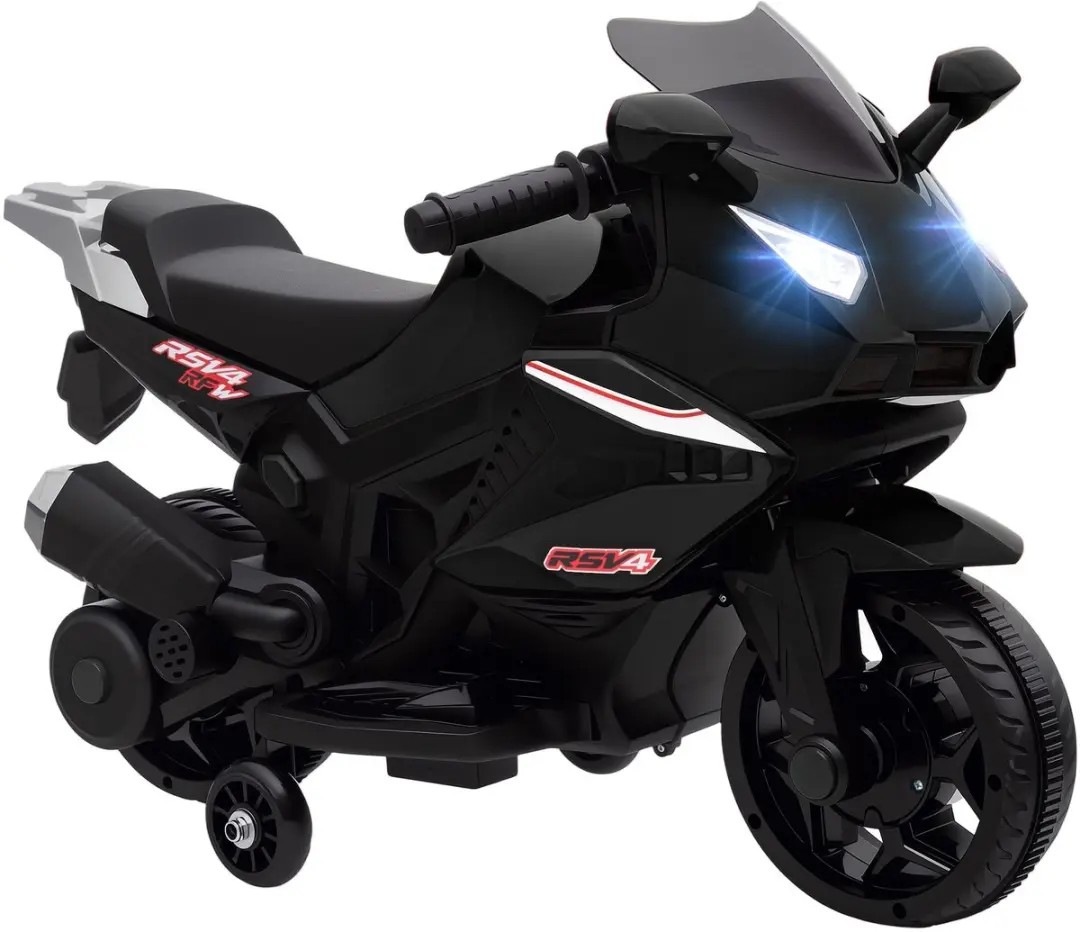Aiyaplay Electric Ride-on Motorcycle-Kunststof, Staal-75L x 36B x 49H cm-Zwart