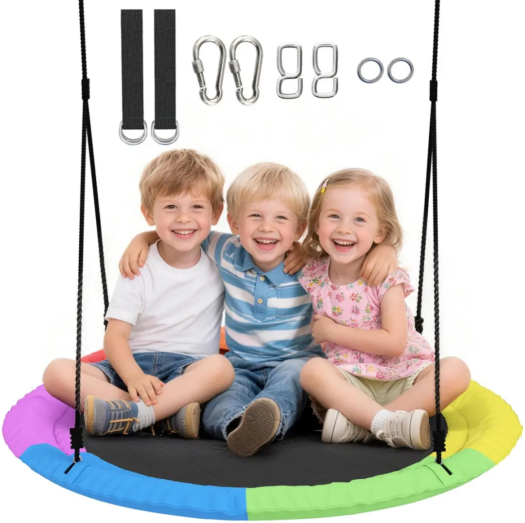 Aiyaplay Kinderschommel-Oxford-stof, PE-touw-Ø100 x 180H cm-Multicolor