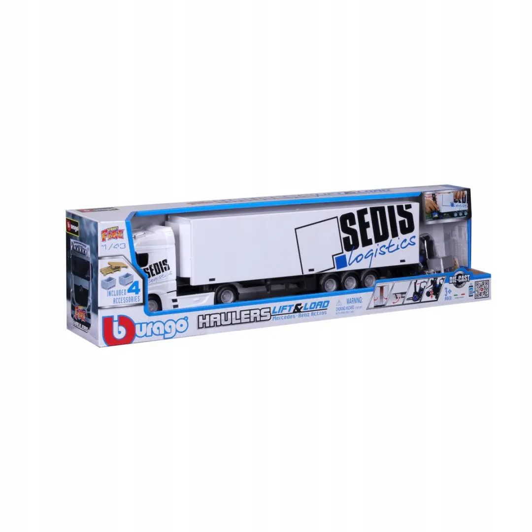 Bburago 1:43 Hauler Met Container Vorkheftruck 2 Pallets 2 Manden 18-31471 Vrach