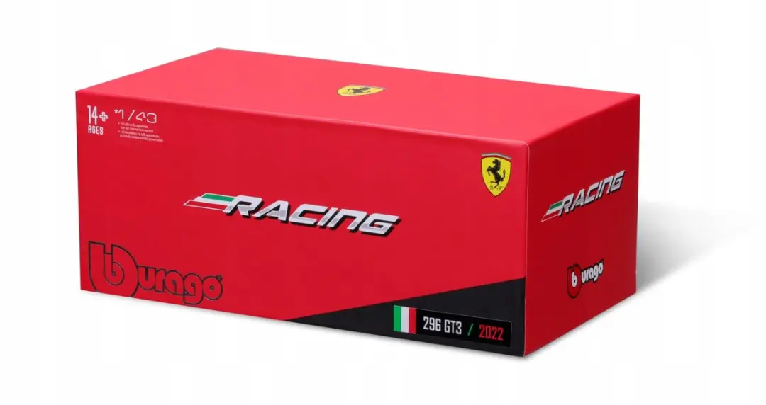 Bburago Ferrari 296 GT3 Modelauto 1:43 - Rood - afbeelding 3 van 5