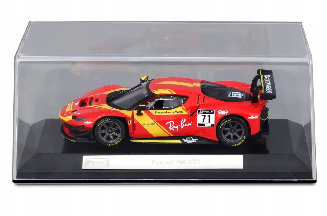 Bburago Ferrari 296 GT3 Modelauto 1:43 - Rood - afbeelding 2 van 5