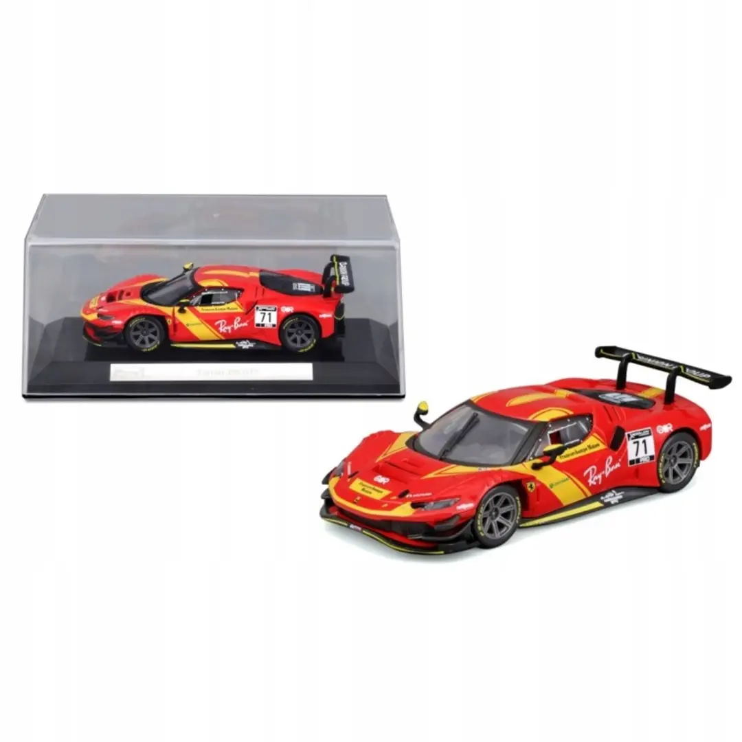 Bburago Ferrari 296 GT3 Modelauto 1:43 - Rood - afbeelding 5 van 5