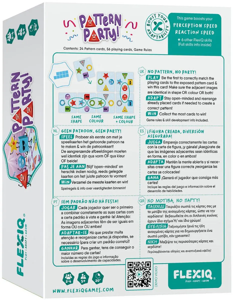 FlexIQ Pattern Party! FXG002-M1 Kaartspel - 2-4 Spelers