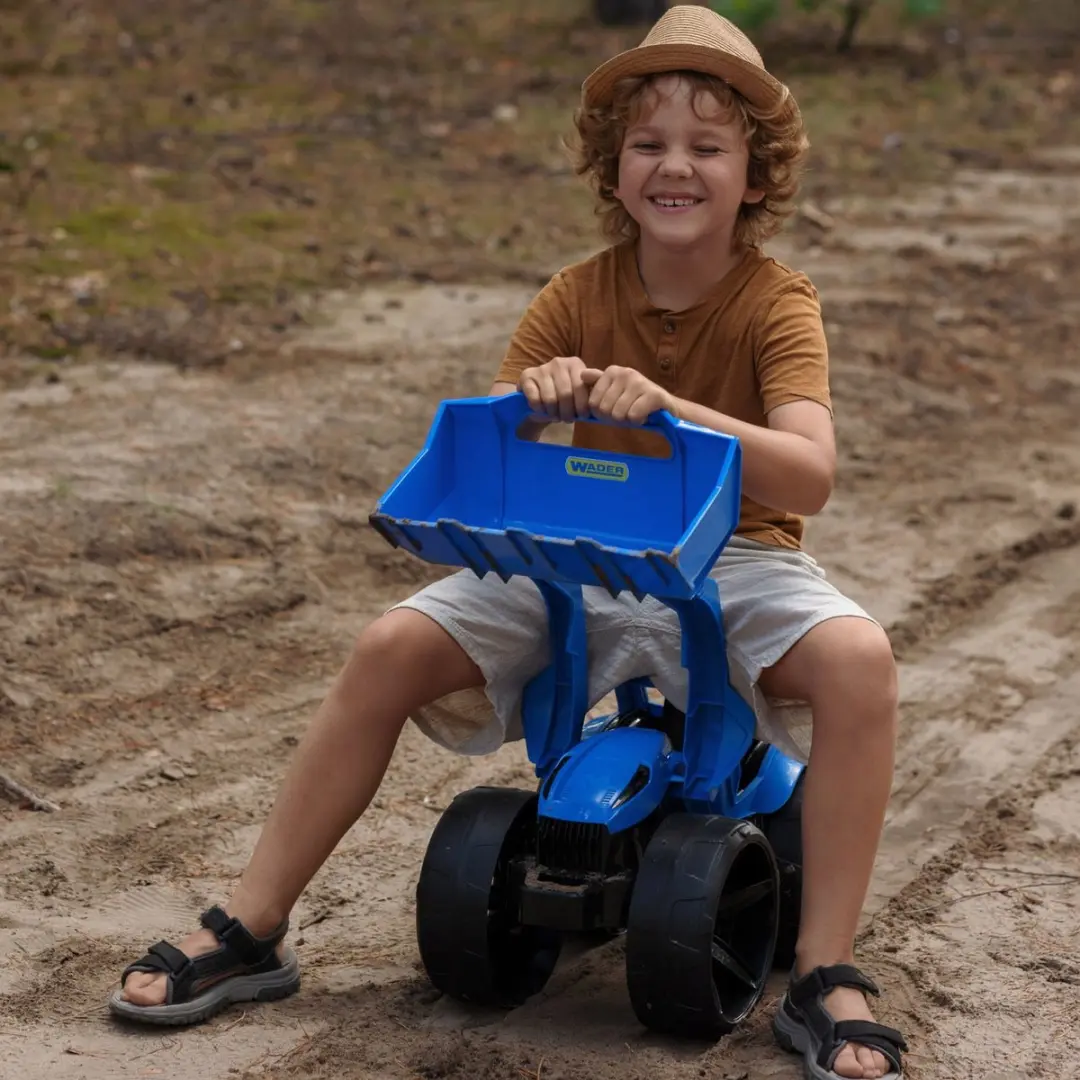 Maximus Bulldozer - Grote Blauwe Bouwvoertuig 68cm