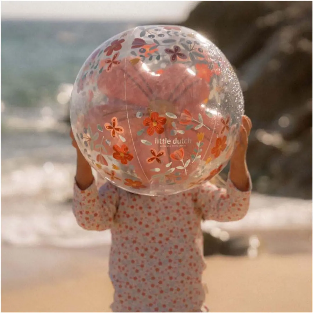 Little Dutch Pink Flowers 3D Strandbal - 35cm